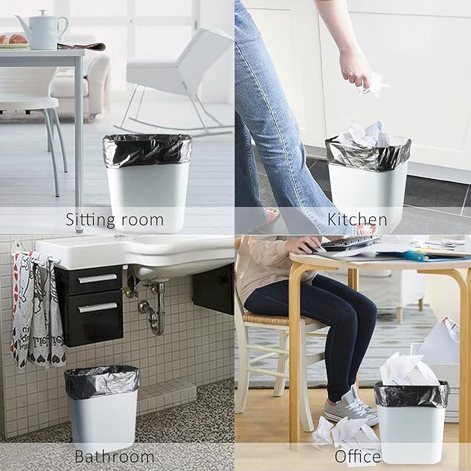 Teivio 4 Gallon 200 Counts Strong Trash Bags Garbage Bags, Bathroom Trash Can Bin Liners, Small Plastic Bags for Home Office Kitchen Kitchen (Black)