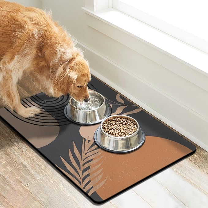 Dog Food Mats for Floors, Absorbent Dog Bowl Mat for Food and Water Dispenser, Quick Dry Cat Food Mat Pet Supplies