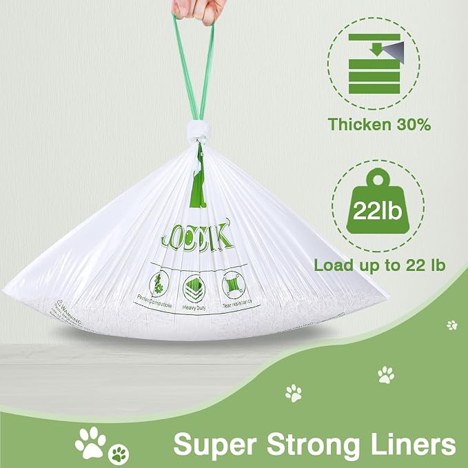 Cat Litter Box Liner Compatible with Litter Box Robot 4 & 3, Waste Bags 100 Pack, Waste Drawer Liners Heavy Duty White