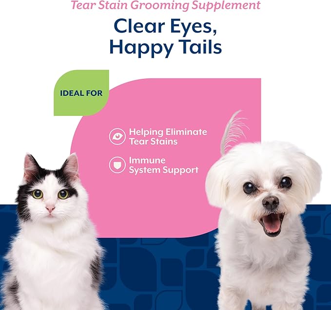 NaturVet Lutein Tear Stain Supplements for Dogs & Cats – Prevents Tear Stains for Dog, Cat Breeds – Includes Oregon Grape Root, Marshmallow Root, Cranberry Extract – 120 Ct.