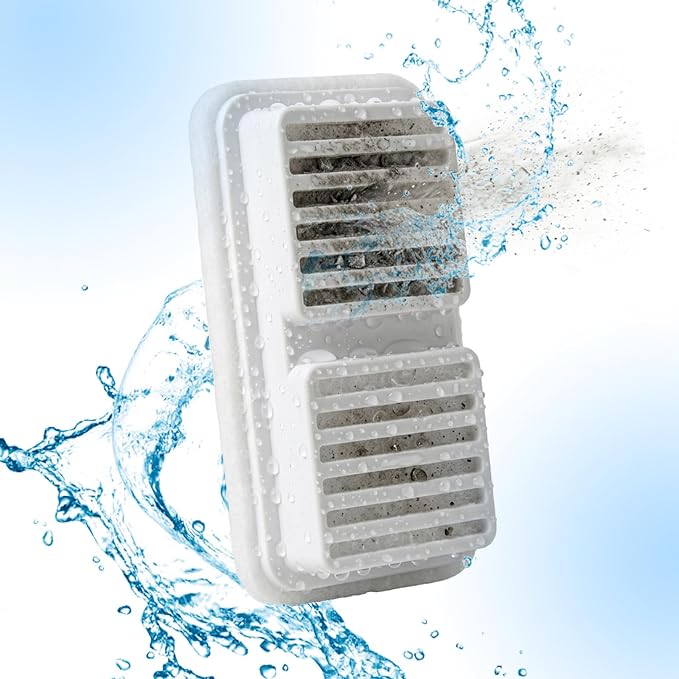 12 Pack Cat Water Fountain Filter with 12 Pre-Filter Sponges, Replacement Filters for Stainless Steel Cat Water Fountain, Multi-Layer Filtration (12, White)