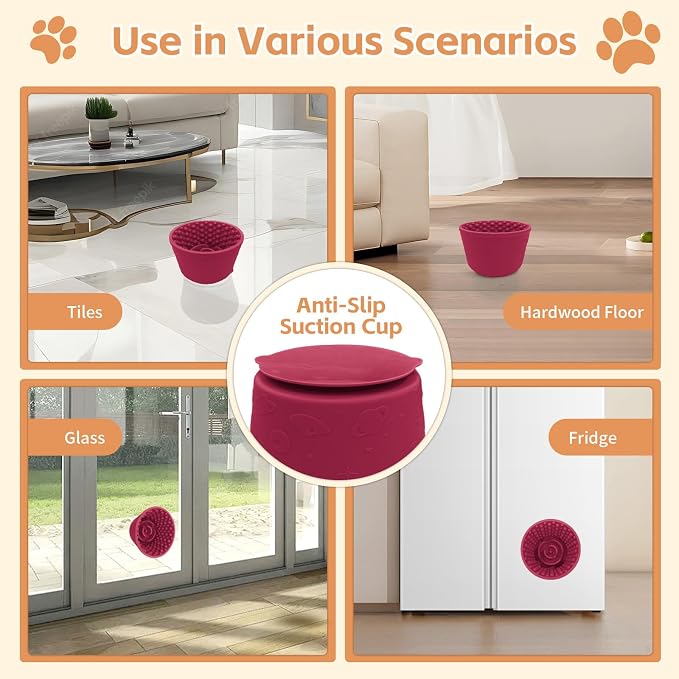 Dog Lick Bowl,Anxiety Relief Non-Slip Silicone Treat Bowl,Durable Anti-Choking Long-Lasting Enrichment Slow Feeder Licking Mat for Small Medium Large Breed,Freezable BPA Free Silicone Dishwasher Safe