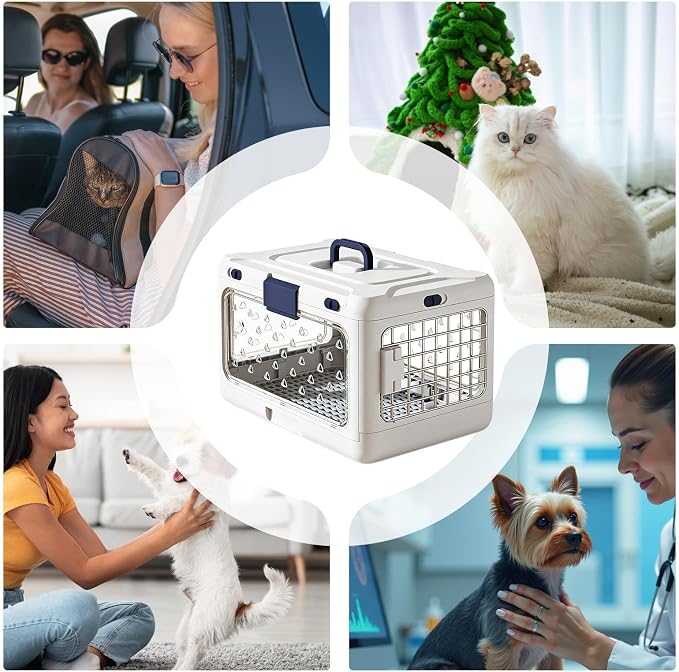 Genérico Canine Cage, Rigid Pet Carrier, Rigid Carrier for Cats | Outings with Puppies and Camping Outdoor Cycling Hiking Travel