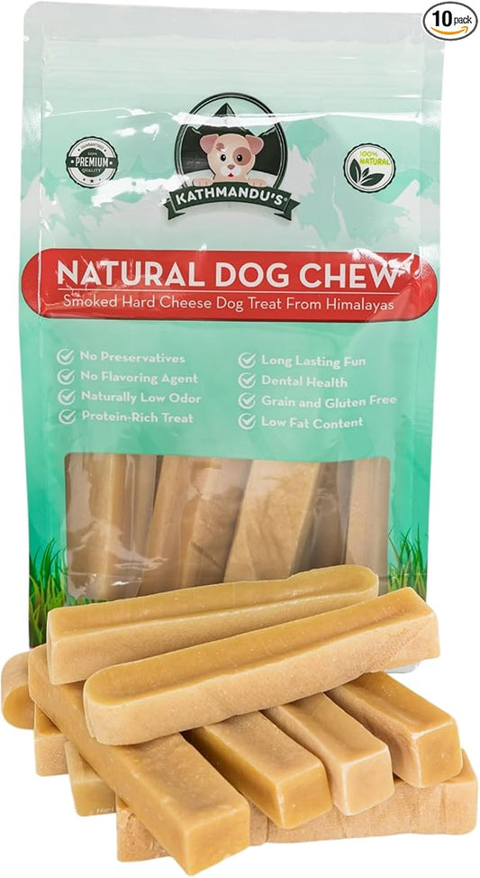 Authentic Himalayan Yak Cheese for Dogs - Medium (Pack of 10) - Sourced from Pristine Himalayan Foothill, Rawhide-Free, NO preservatives