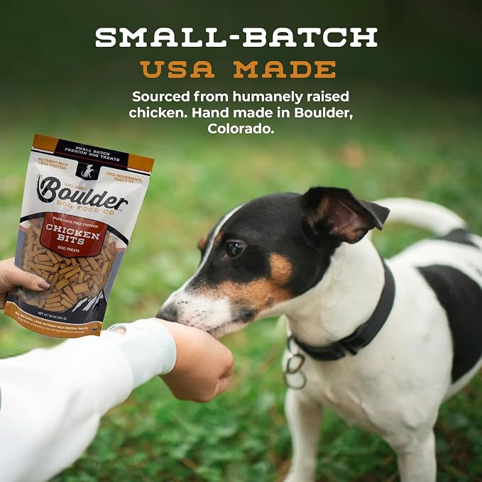 Chicken Bits Grain Free Natural Dog Treats for Small to Large Breed - Low Calorie for Training - High Value, Human Grade Meat, Healthy Dog Treats for Medium & Large Dogs (16oz)