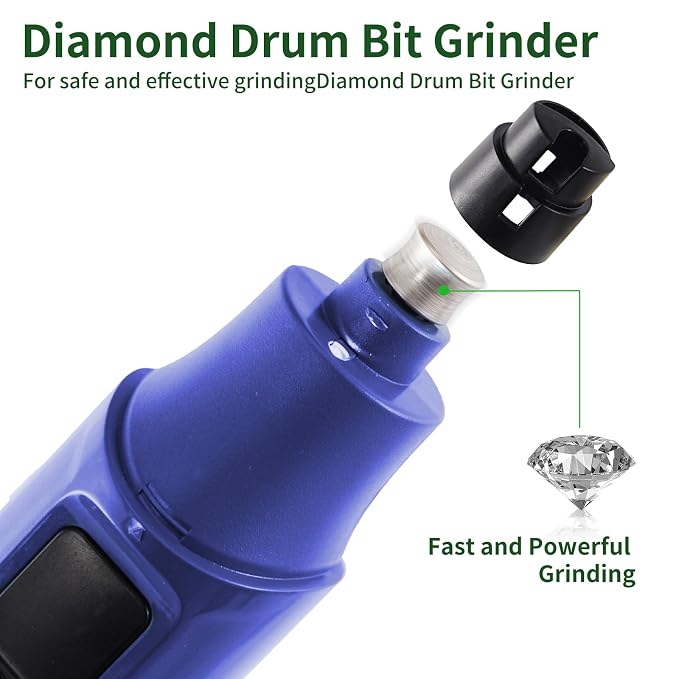 Dog Cat Nail Grinder with LED Light, 7 Speed Adjustable, Quiet Pet Nail Trimmer with 1 Grinding Heads, Cat and Dog Nail Clipper