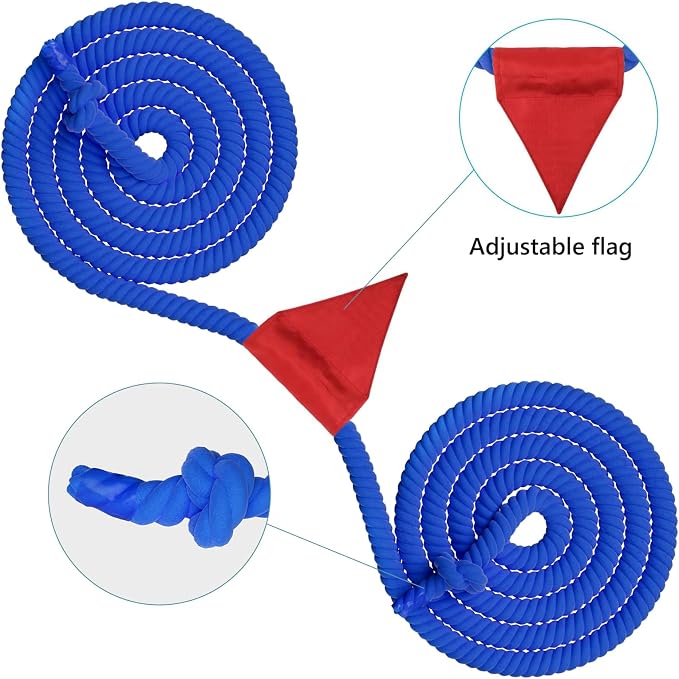 Tug of a War Rope for Kids and Adult, 25FT Tag o War Ropes with Flag for Outdoor, Outside Carnival, Lawn, Field, Team Building Game, Safety Cord for School and Church, Blue
