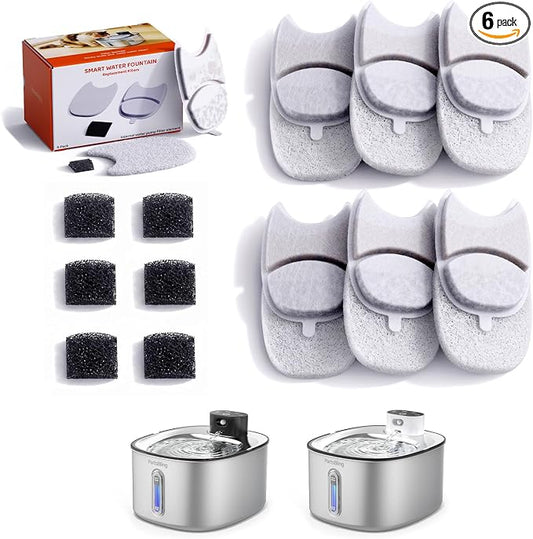 PartsBling Cordless Cat Water Fountain Stainless Steel, 4.2L/142oz Battery Operated Pet Fountain, Ultra Quiet Water Dispenser Cats&Dogs, 5000mAh Rechargeable, Easy to Clean, Includes 4 Filters, White
