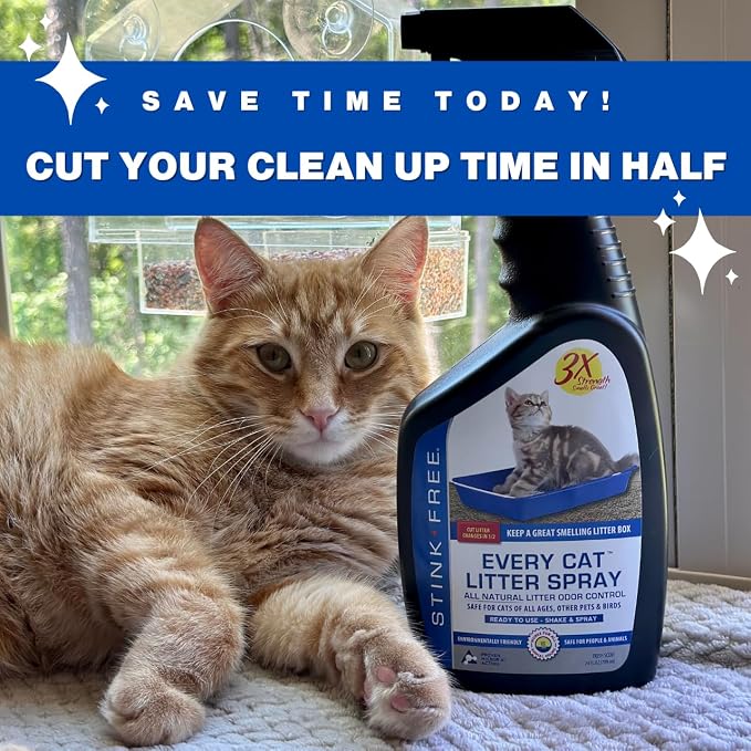 Every Cat Litter Spray Odor Eliminator (2 Pack) - Cut Litter Box Changes in Half! 24 oz.