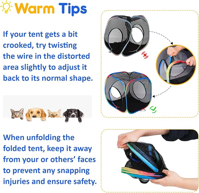 Outdoor Cat Enclosure - 5-in-1 Portable Cat Tunnels with Tent, Cube, Collapsible Catio for Cat Run Outside, Pop up Enclosed Playground for Indoor Cats, Kitty & Small Animals