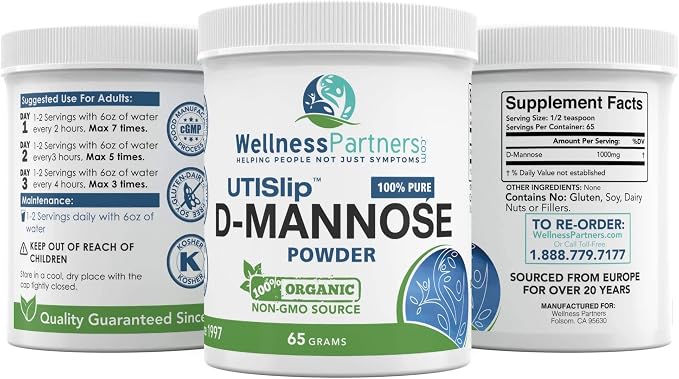 Now new UTI-Slip D Mannose Non GMO Organic Source Powder 65g jar