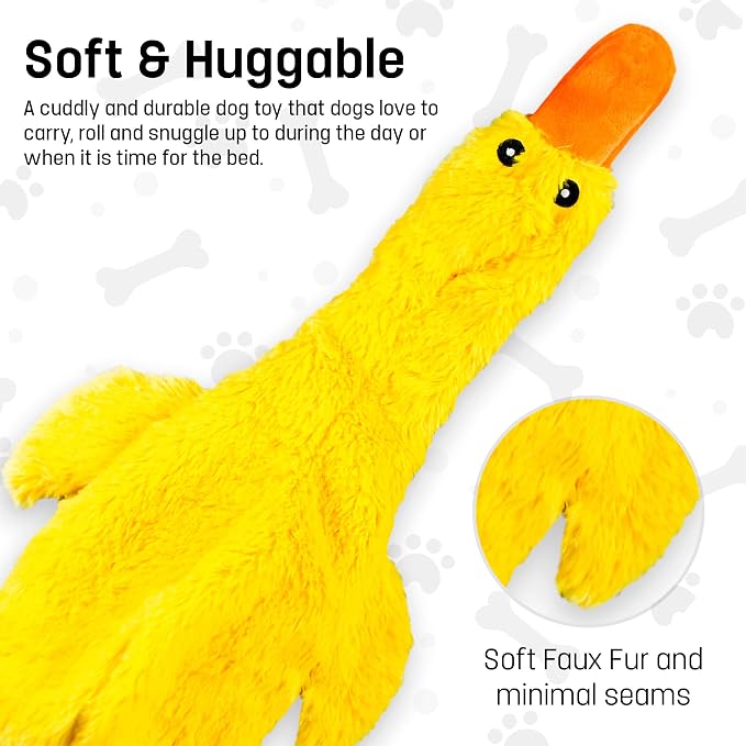 FGA MARKETPLACE Duck-Monkey Flat NO Stuffing NO Squeak Plush Dog Toy, Funny Style Will Entertain Your Pet for Hours, Recommended for Small and Medium Dog 21 INCH Long