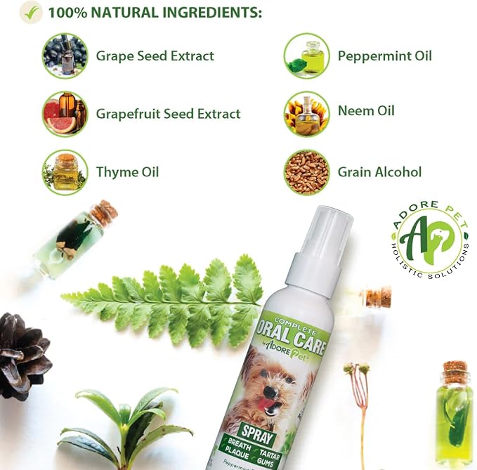 Adore Pet Complete Oral Care Spray for Dogs, Peppermint, 4 oz