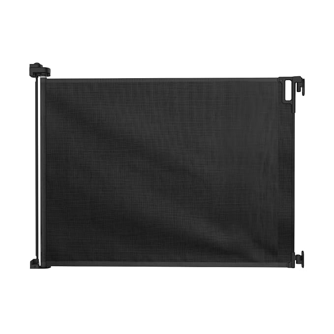 Perma Child Safety Indoor Outdoor Ultimate Retractable Baby Gate, 38.6" Tall Extends to 79" Wide, Black