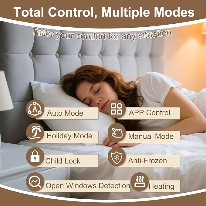 HEATIT Programmable Thermostat, WiFi Smart Thermostat for Electric Radiant Floor Heating with Touchscreen, 85V-265V Wide Voltage Range, Dual Sensing, Black