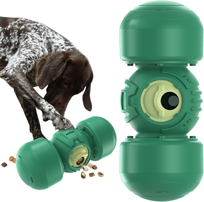 KADTC Roll Dog Treat Dispenser Toy, XL Size, Wobble Giggle, Adjustable Slow Feeder Puzzle for Medium & Large Dogs Enrichment Toy