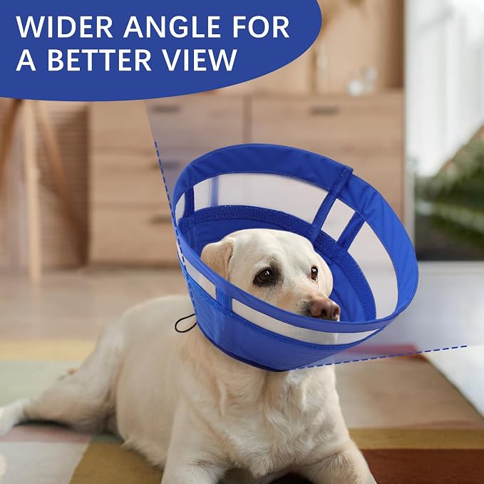 ASENKU Dog Cone Collar, Soft Adjustable Cone for Dogs to Stop Licking, Lightweight Recovery Dog Cone After Surgery, Pet E-Collar for Small, Medium & Large Dogs(Blue, M)