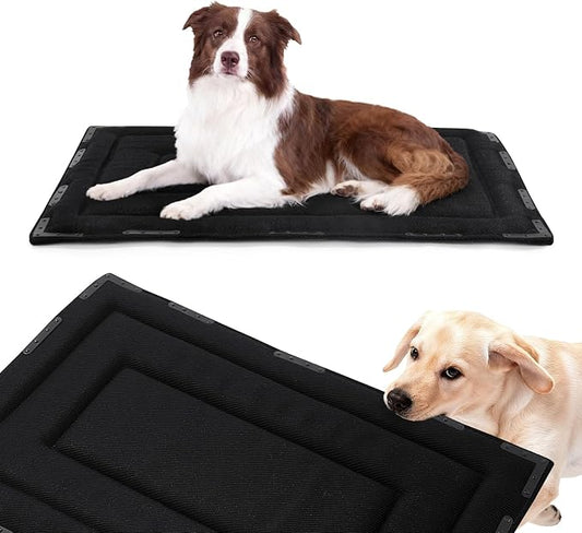 HOMBYS Indestructible Chew Proof Dog Bed with 12 Metal Rivets - Ultra Durable 1" Thick Foam Kennel Mat for Aggressive Chewers & Teething Puppies, Waterproof Pet Bed Fits Dog Crates (Small-29" x 18")
