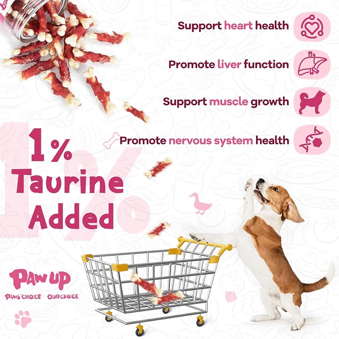 PAWUP Duck Dog Treats, Calcium Bones Chews, Sausage with Cheese 12.5 oz