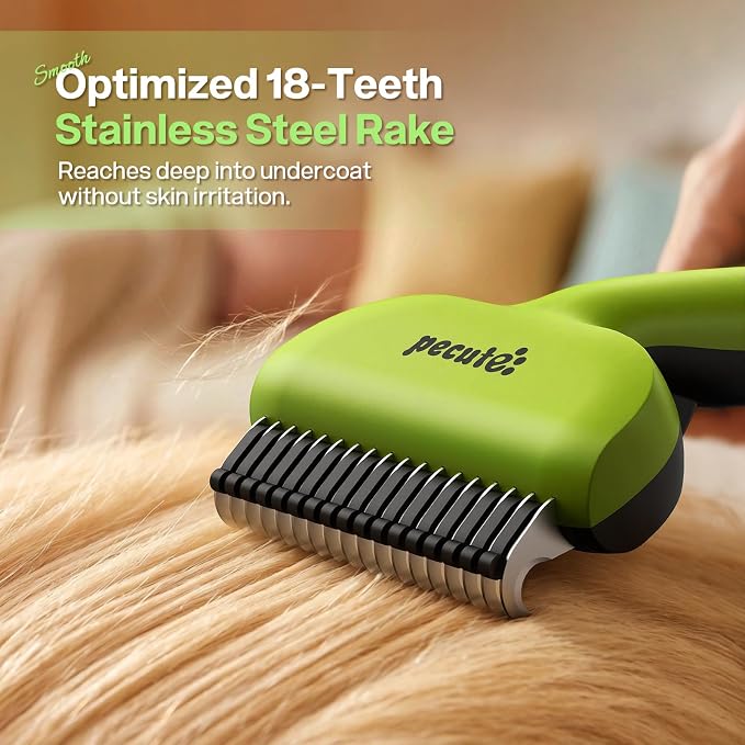 Pet Grooming Tool Bundle: Self-Cleaning Cat Steam Brush + Self-Cleaning Undercoat Rake + Comb
