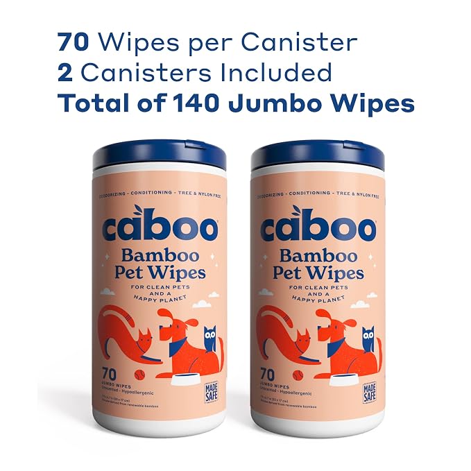 Caboo Baby Wipes 12 Pack + Pet Wipes 2 Pack Bundle - Natural Bamboo Based Paper Products - Sustainable Alternative to Plastics and Papers for Home, Travel, and Personal Care