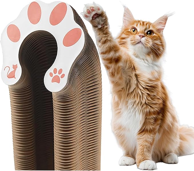 2 Pack Kitty kurls cat Scratcher – Foldable Kitty Curls Scratching Board, Magic Organ cat Toy with Reversible Corrugated Pads for Indoor Small Cats
