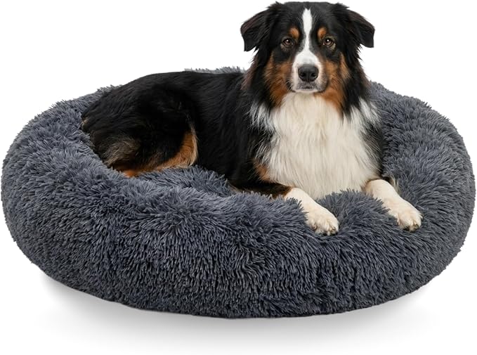 Active Pets Dark Grey Dog Bed Up to 100lbs, Calming Orthopedic Pet Bedding for Anxiety Relief, Joint Support & Comfort, Washable Dog Furniture