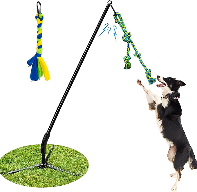 2-in-1 Floating Dog Toys & Dog Bite Tug Toy Interactive Pool Toys Fire Hose Tug Toys Tether Tug Outdoor Dog Toy,Tug of War Dog Toy for Self Play Interactive Pull Toy for Park,Yard, Lawn