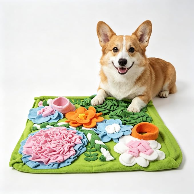 Snuffle Mat for Dogs, Slow Feeder Dog Puzzle Toy, Pet Enrichment Mat | Interactive snuffle mat encourages natural foraging, mental stimulation, slower eating, and enrichment for dogs.