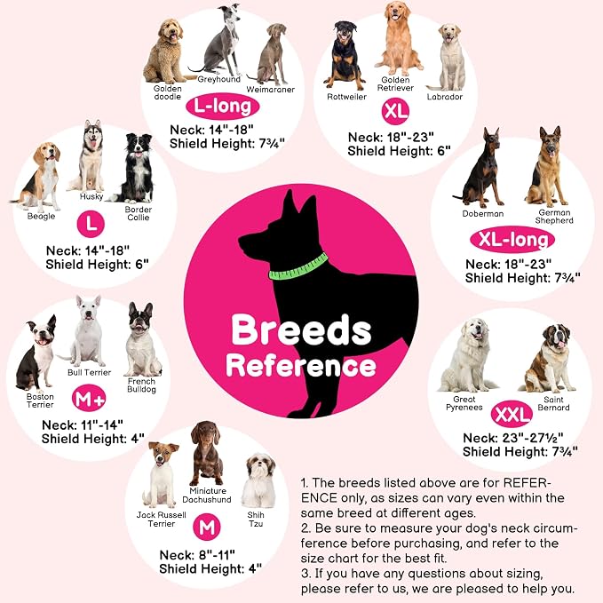 BARKLESS Dog Donut Collar, 2-in-1 Inflatable Dog Collars for After Surgery to Stop Licking Wounds, Patented Protective Donut Cone with High Shield for Large Pets (Hot Pink, L-Long)