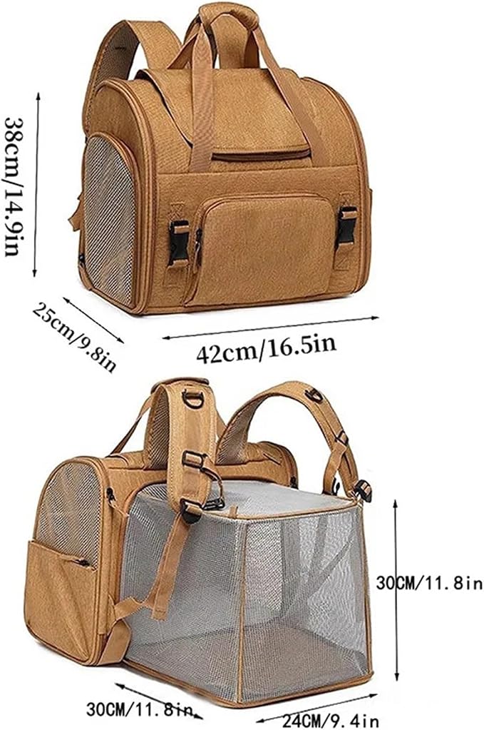 Portable cat Bag, Expandable Large-Capacity pet Backpack, Foldable Small-Medium-Sized Dog and Travel(Gray)