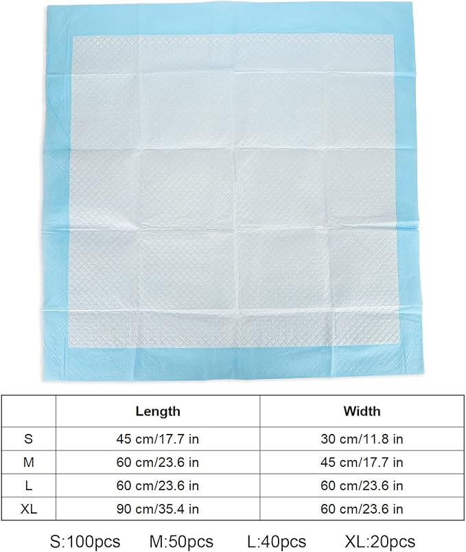 Pet Training Puppy Pee Pads Thicken Super Absorbent Dog Cats Disposable Quick Dry Pee Pads(M:(60 * 45CM) 50片)