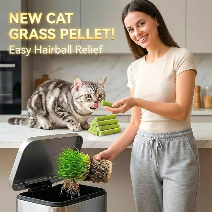Cat Grass Sticks for Indoor Cats 50g Chicken Freeze Dried Treat 10pcs