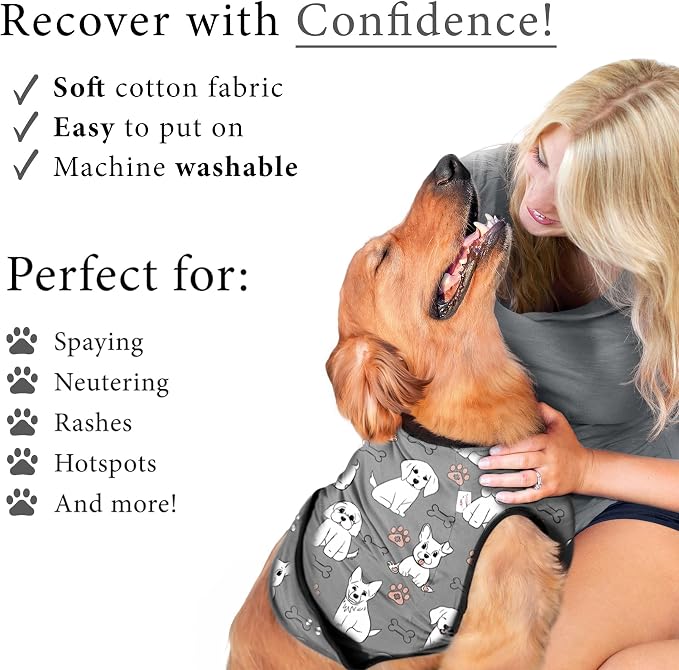 BellyGuard Dog Surgery Recovery Suit, Post-Op Dog Recovery Suit for Female Spay & Male Neuter, Comfy Onesie for Pets, Surgical Body Cover for Canine Healing Support