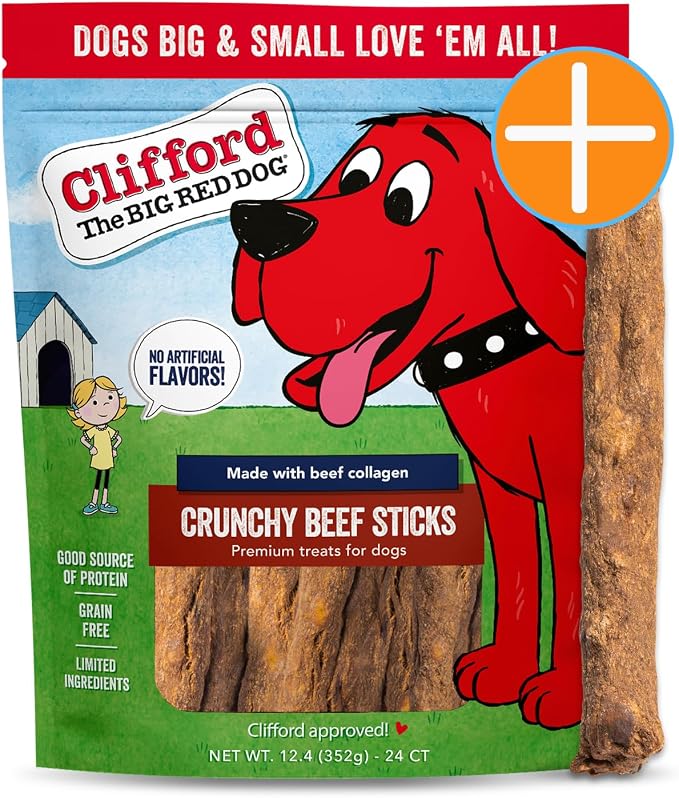 Clifford® Bundle - Snuffle Treat Mat + Crunchy Beef Sticks Dog Treats (24 Count)
