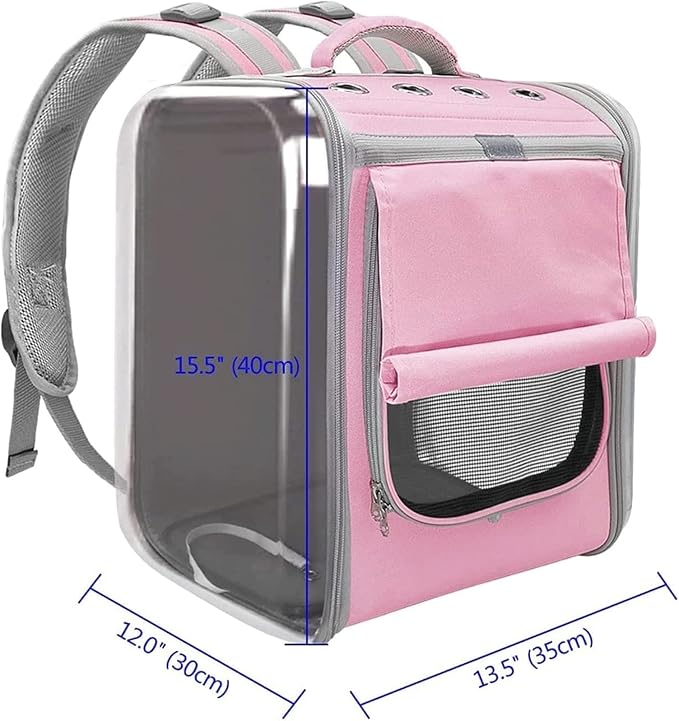 OLOTU Pet Backpack Outdoor Use Cat Backpack, Ventilated Breathable Mesh Expandable Cat Backpack Carrier, Cat Carrier for Traveling Hiking Spacious