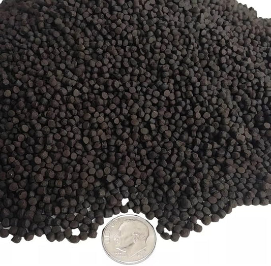 3mm - 1/8" Floating California Blackworm Pellets with Color Enhancers and Vitamins for Discus, Cichlids, Koi & Pond Fish, All Tropical Fish - 1/4-lb