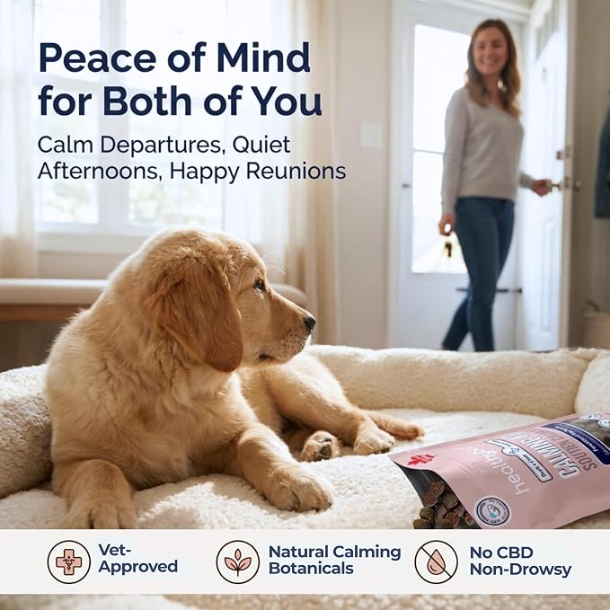 healthybud Calming Aid, Natural Duck Dog Treats & Toppers for Stress Relief - Dog Separation Anxiety, Stress Reduction - Support Calm, Immunity Health (4.6oz per Pack 2-Pack)