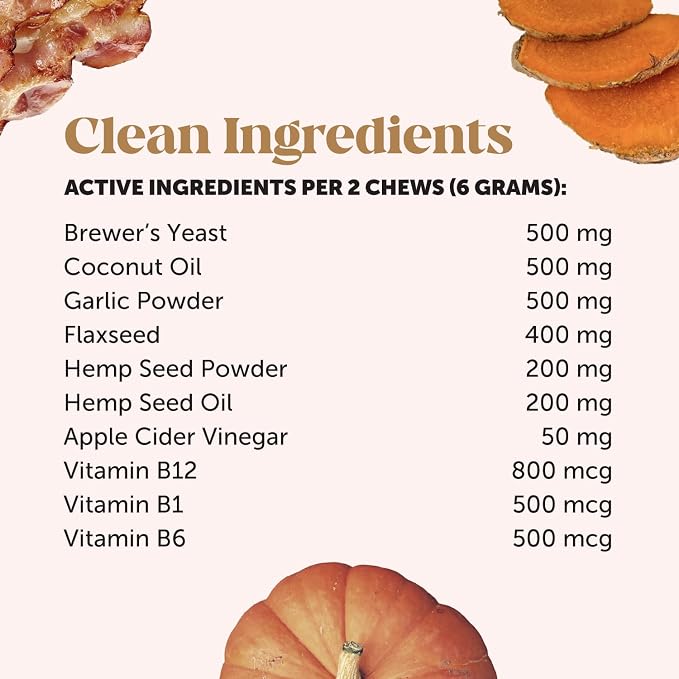 Outdoor Defense Natural Flea and Tick Prevention for Dogs Supplement - Dog Chews to Deter Seasonal Pests with Garlic, Apple Cider Vinegar, Coconut Oil and Brewer's Yeast (Hickory Bacon, 90 Ct)