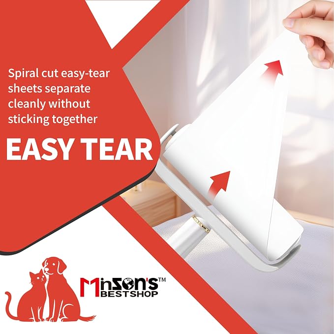 Minson’s BestShop Extra Sticky Lint Roller, 6.3” Extra Wide, 720 Sheets for Pet Hair Removal, The Ultimate Duo Supply Pack with 2 Ready to Use Handles & 6 Refills, Dog and Cat Lint Remover