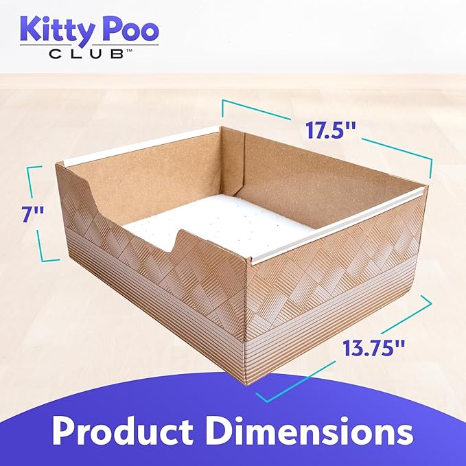 Kitty Poo Club Disposable Cat Litter Box 2-Pack with 2 Bags Fine-Grain Silica Litter (6 lbs Each), Patented Leak-Proof Design, 2 Months Odor Control, Made in USA, Perfect for Travel & Multi-Cat Homes