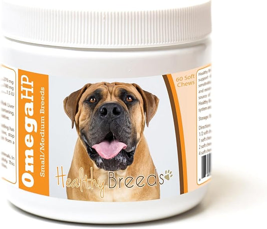Healthy Breeds Boerboel Omega HP Fatty Acid Skin and Coat Support Soft Chews 60 Count