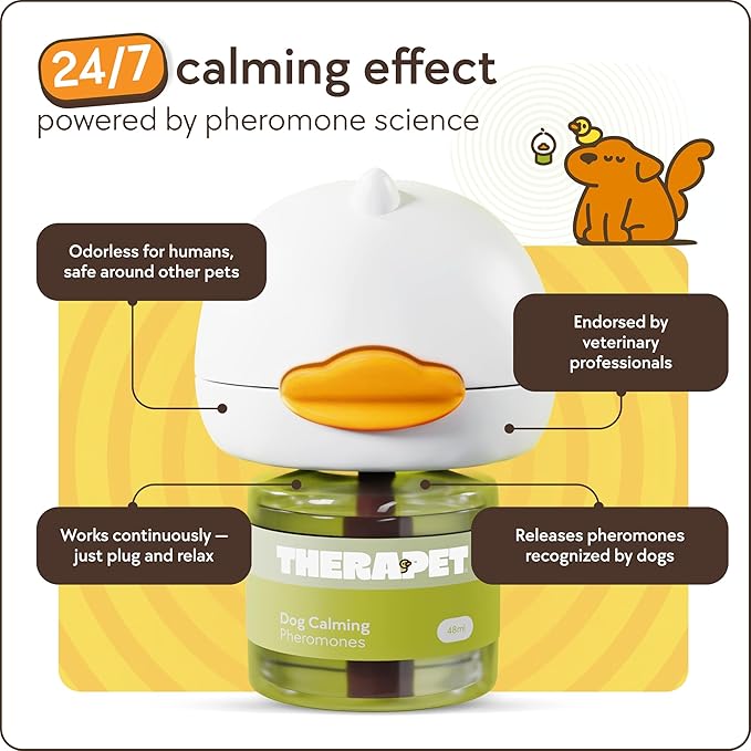 TherapetMD 3-Pack 180-Days Dog Calming Diffuser Kits - Dog Pheromone Diffuser for Stress, Destructive Behavior, Pee Accidents, Separation Anxiety, Aggression & Chewing - Each Include 180-Days Refills