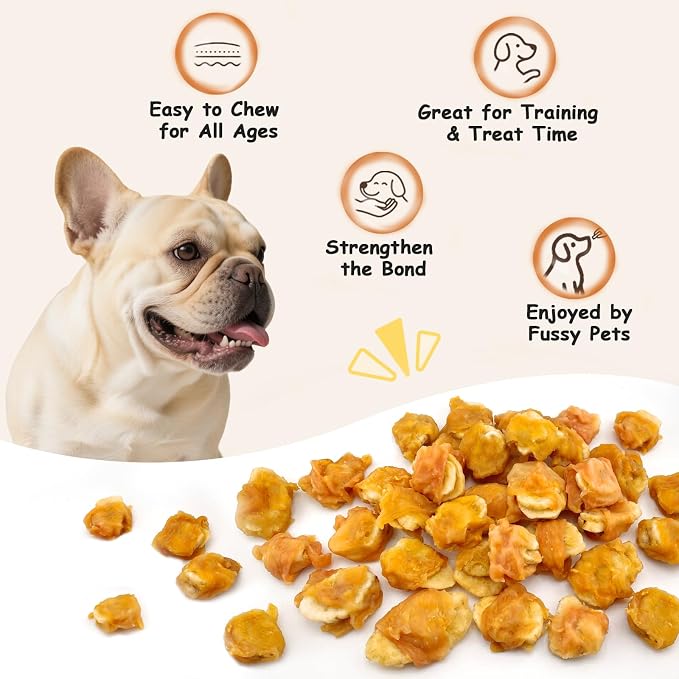 Chicken Wrapped Banana Dog Treats, Gluten and Grain Free Chicken Banana Chips, Healthy Chewy Dog Bites for Puppy and Small Dogs 1.35 Pound