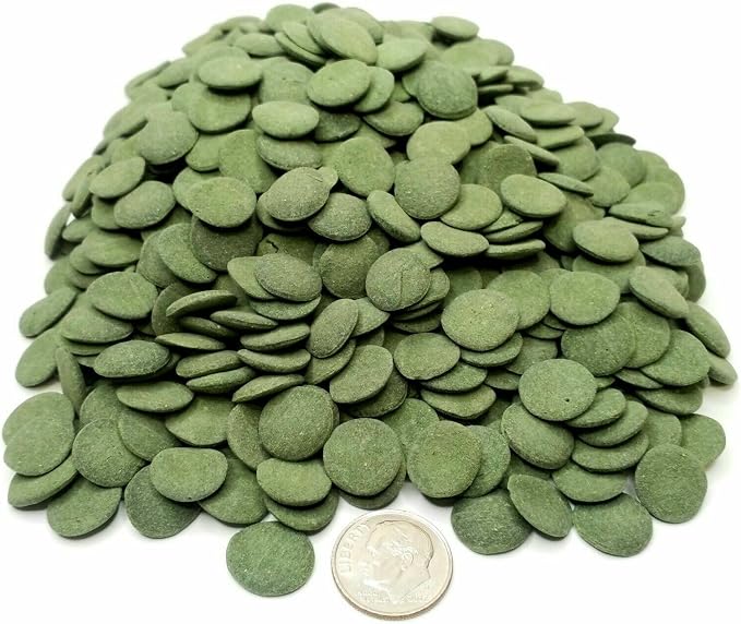 Sinking 12mm - 1/2" Spirulina Algae Wafers, Ideal for All Bottom Fish, Plecos, Shrimp, Snails, Crayfish, All Herbivorous & Omnivorous Tropical Fish...1/4-lb