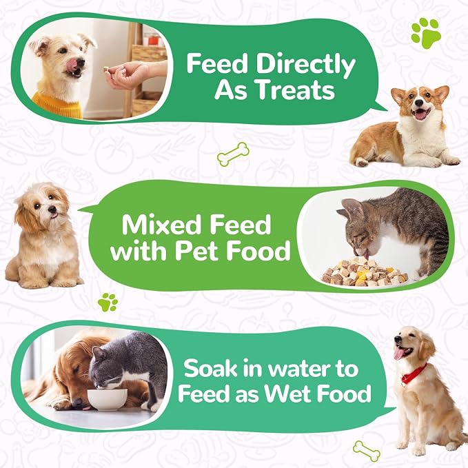 PAWUP Freeze-Dried Pumpkin Treats for Dogs & Cats, Freeze Dried Chicken Heart Pet Treats, High Protein Freeze-Dried Pet Food for Dogs, Cats, Fresh Ingredient