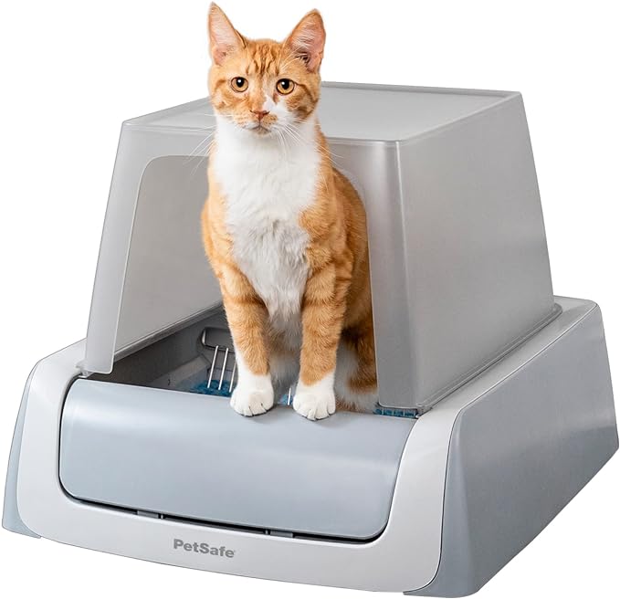 PetSafe ScoopFree Crystal Pro Legacy Self-Cleaning Automatic Cat Litter Box - Front-Entry Motion-Sensing Cat Box with Integrated Health Counter - Includes 1 Disposable Crystal Litter Tray