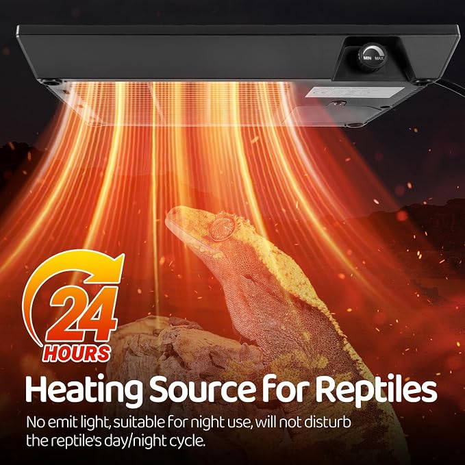 Reptile Heating Panel Temperature Adjustable Reptile Heat Panel for Terrariums, Energy Efficient & Non-Light Heater for Reptiles, Snakes, Crested Gecko,Turtles,Leoparaand Amphibians