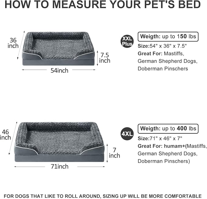 WNPETHOME Human Dog Bed for People Adults, Washable Faux Fur Nap Bed Adult Oval for People, Calming Human Size Giant Dog Bed Fits Pet Families with Storage Pocket Grey