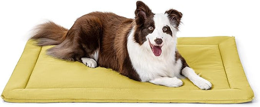 PELZIN Cybarmour 2.0 Chew Proof Dog Crate Pad - Outdoor Chew Resistant Dog Bed with Corner Anchor - Machine Washable - Water & Dirt-Resistant - Large Breeds & Fits 36-Inch Crate - 35"x21", Moonstone